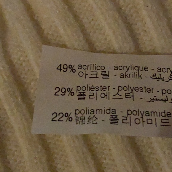 NWT. Zara Cream Open Front Knit Coat with Belt. Size S. - Picture 8 of 9